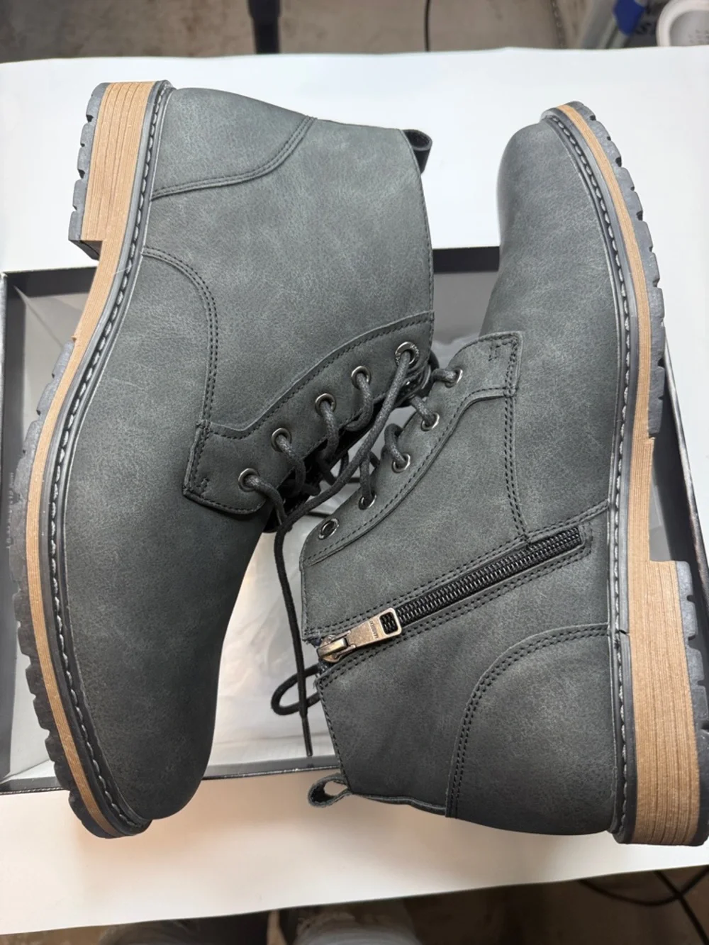 Madden Men Steve Tradestar Lace-Up Boots- Size 12